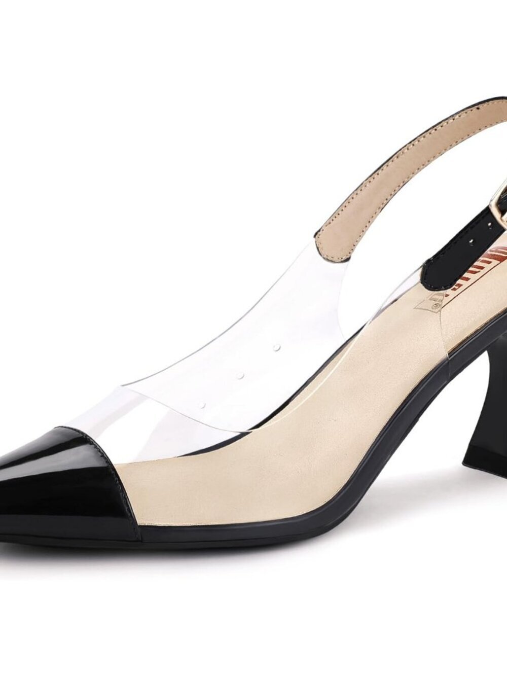 Women's Slingback Pumps Closed Pointed Toe Kitten Low Short Prom Heels Black